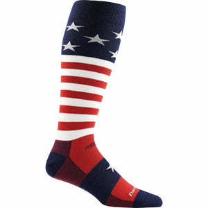 Darn Tough Mens Captain Stripe Over-the-Calf Lightweight Ski & Snowboard Socks - Clearance  - 