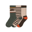 Pacas Mens Alpaca Crew 3-Pack Socks  -  Large/X-Large / Rugby Stripe Hemp/Bear Ivy/Color Block Hemp