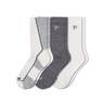 Pacas Mens Alpaca Lightweight Crew 3-Pack Socks  -  Large/X-Large / Striped Sole White-Grey/Solid Charcoal/Solid White