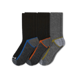 Pacas Mens Alpaca Lightweight Crew 3-Pack Socks  -  Medium/Large / Striped Sole Black-Blue/Striped Sole Black-Orange/Striped Sole Charcoal