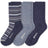 Pacas Womens Lightweight Alpaca Crew 3-Pack Socks  -  Small/Medium / Stripe/Blue