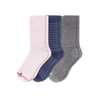 Pacas Womens Lightweight Alpaca Crew 3-Pack Socks  -  Medium/Large / White/Navy Stripe/Charcoal Stripe