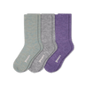 Pacas Womens Lightweight Alpaca Crew 3-Pack Socks  -  Medium/Large / Sage/Gray/Purple