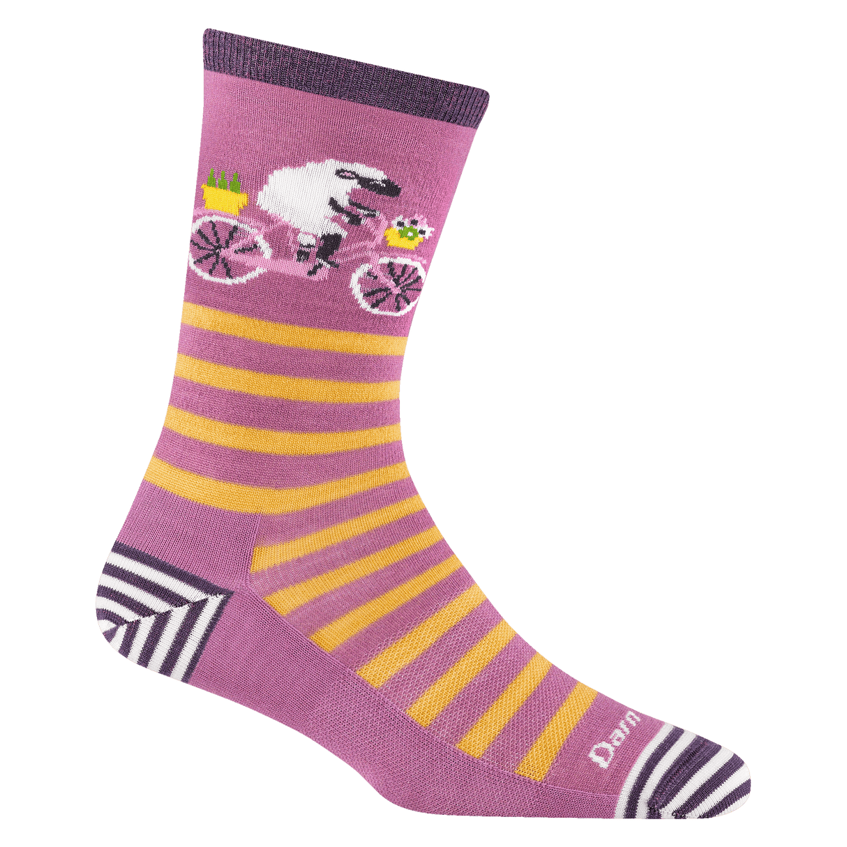 Darn Tough Womens Animal Haus Crew Lightweight Lifestyle Socks  -  Small / Lilac