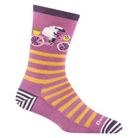 Darn Tough Womens Animal Haus Crew Lightweight Lifestyle Socks  -  Small / Lilac