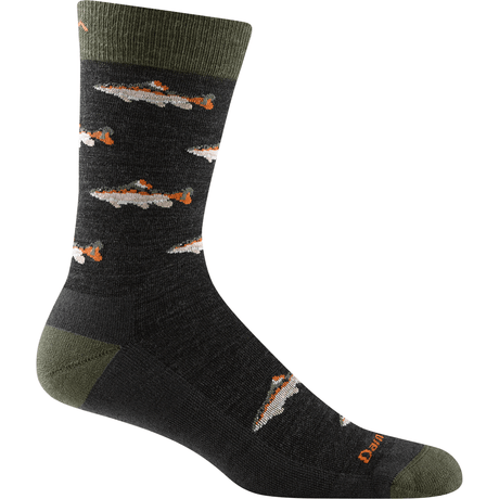 Darn Tough Mens Spey Fly Crew Lightweight Lifestyle Socks  -  Medium / Charcoal