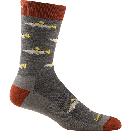 Darn Tough Mens Spey Fly Crew Lightweight Lifestyle Socks  -  Medium / Taupe