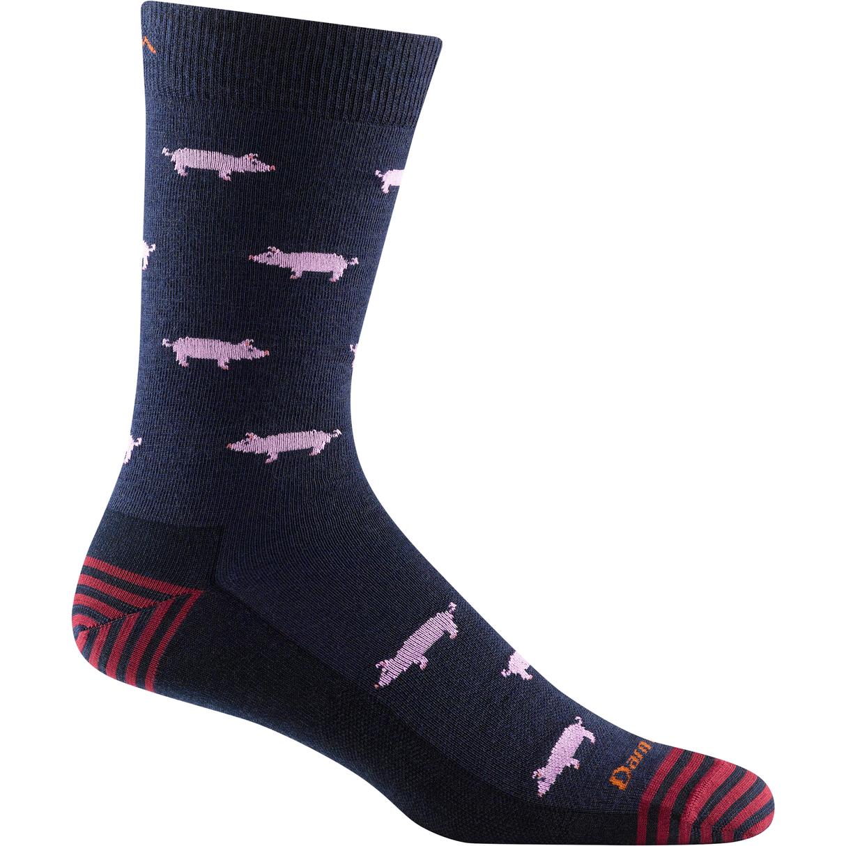 Darn Tough Mens Truffle Hog Crew Lightweight Lifestyle Socks - Clearance  -  Large / Navy