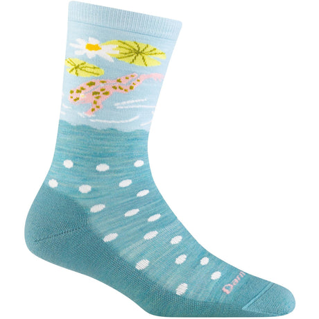 Darn Tough Womens Wild Life Crew Lightweight Lifestyle Socks - Clearance  -  Medium / Aqua