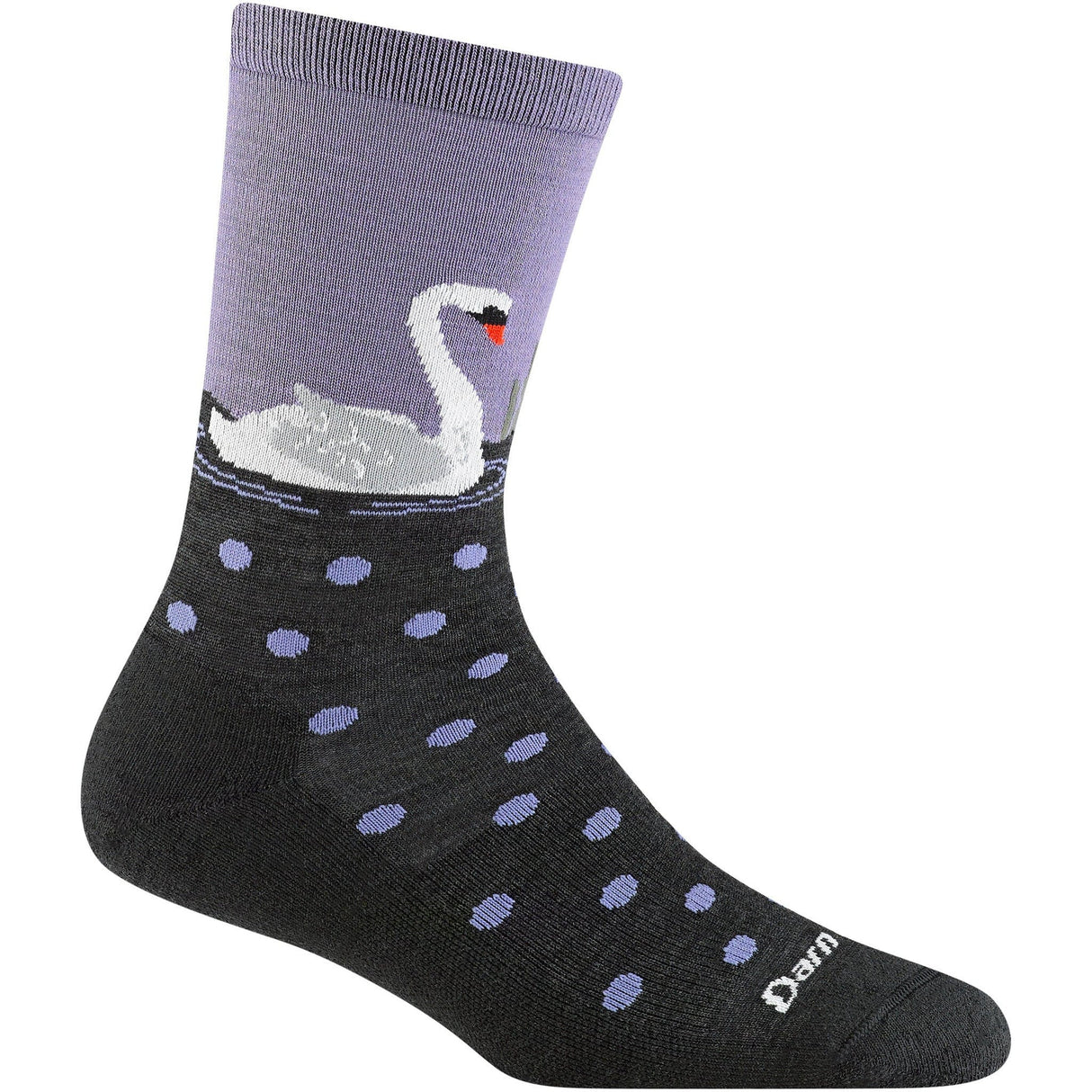 Darn Tough Womens Wild Life Crew Lightweight Lifestyle Socks - Clearance  -  Small / Charcoal