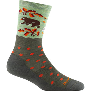 Darn Tough Womens Wild Life Crew Lightweight Lifestyle Socks  -  Small / Forest