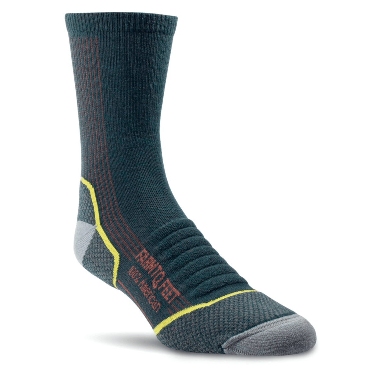 Farm to Feet Damascus Light Cushion 3/4 Crew Hiking Socks  -  Medium / Green Gables