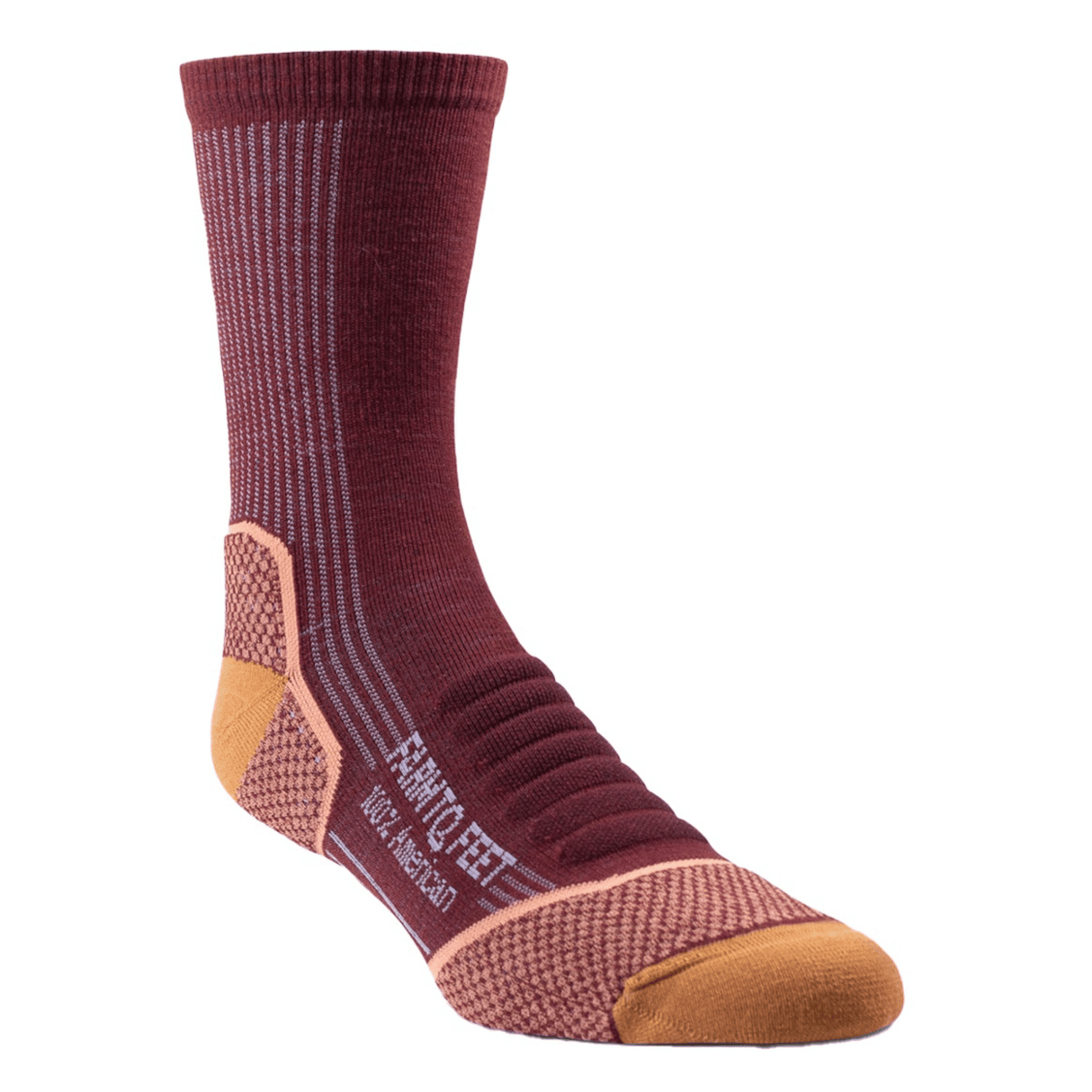 Farm to Feet Damascus Light Cushion 3/4 Crew Hiking Socks  -  Small / Plum