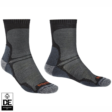 Bridgedale Mens Hike Ultra Light T2 Crew Socks  -  Medium / Black