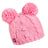 Turtle Fur Kids Fluff Balls Pom Pom Beanie  -  One Size Fits Most / Bubble Gum