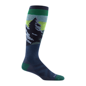 Darn Tough Mens Solstice Over-The-Calf Lightweight Ski & Snowboard Socks  -  Medium / Midnight