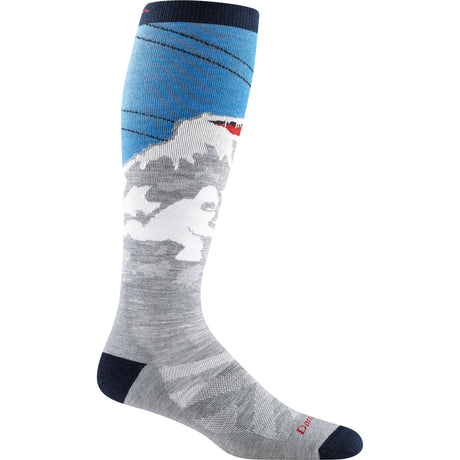 Darn Tough Mens Heady Yeti Over-The-Calf Midweight Ski & Snowboard Socks  -  Medium / Gray