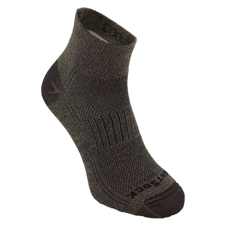 Wrightsock Coolmesh II Quarter Socks  -  Small / Khaki Twist