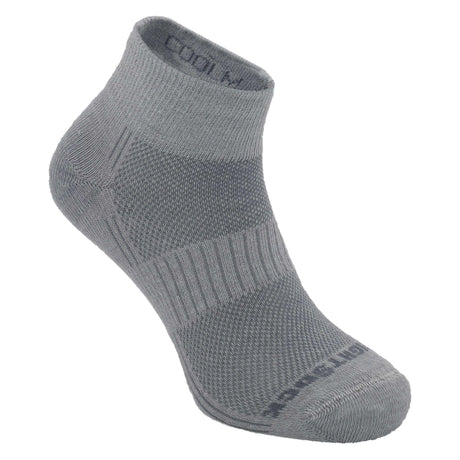 Wrightsock Coolmesh II Quarter Socks  -  Small / Light Grey