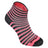 Wrightsock Double-Layer Coolmesh II Lightweight Striped Quarter Socks  -  Medium / Pink Black Stripes