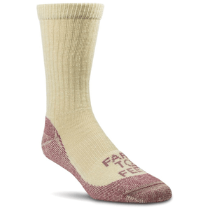 Farm to Feet Boulder Light Cushion Hiking Socks  -  Small / Desert Tan/Zinfandel