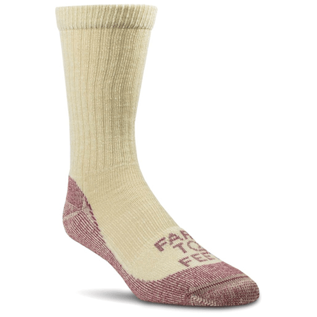 Farm to Feet Boulder Light Cushion Hiking Socks  -  Small / Desert Tan/Zinfandel