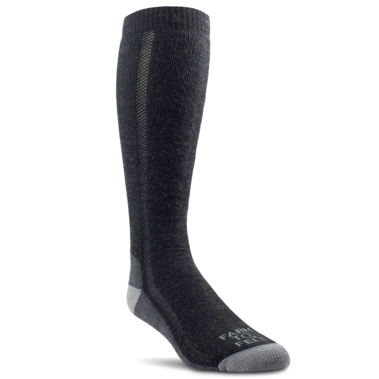 Farm to Feet Ansonville Full Cushion Knee-High Socks  -  Small / Charcoal Platinum