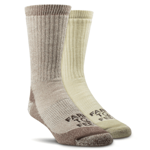 Farm to Feet Womens Boulder 2-Pair Full Cushion Hiking Socks  -  Medium / Heritage Walnut/Desert Tan