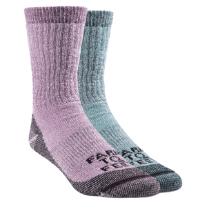 Farm to Feet Womens Boulder 2-Pair Full Cushion Hiking Socks  -  Medium / Lavandula/Niagara Blue