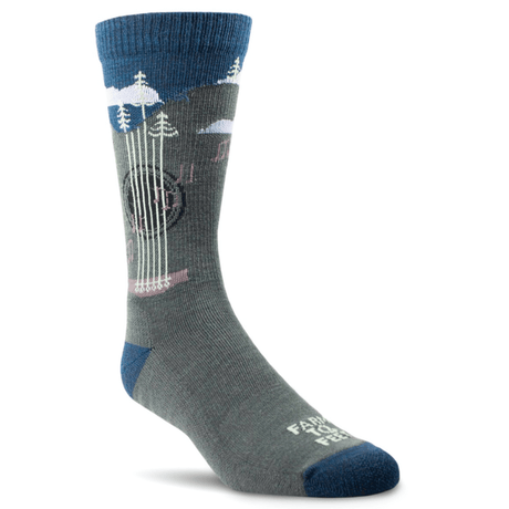 Farm to Feet Floyd Light Cushion Crew Socks  -  Large / Denim Blue Heather/Dark Shadow