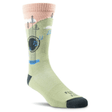 Farm to Feet Floyd Light Cushion Crew Socks  -  Small / Burnt Coral/Mosstone