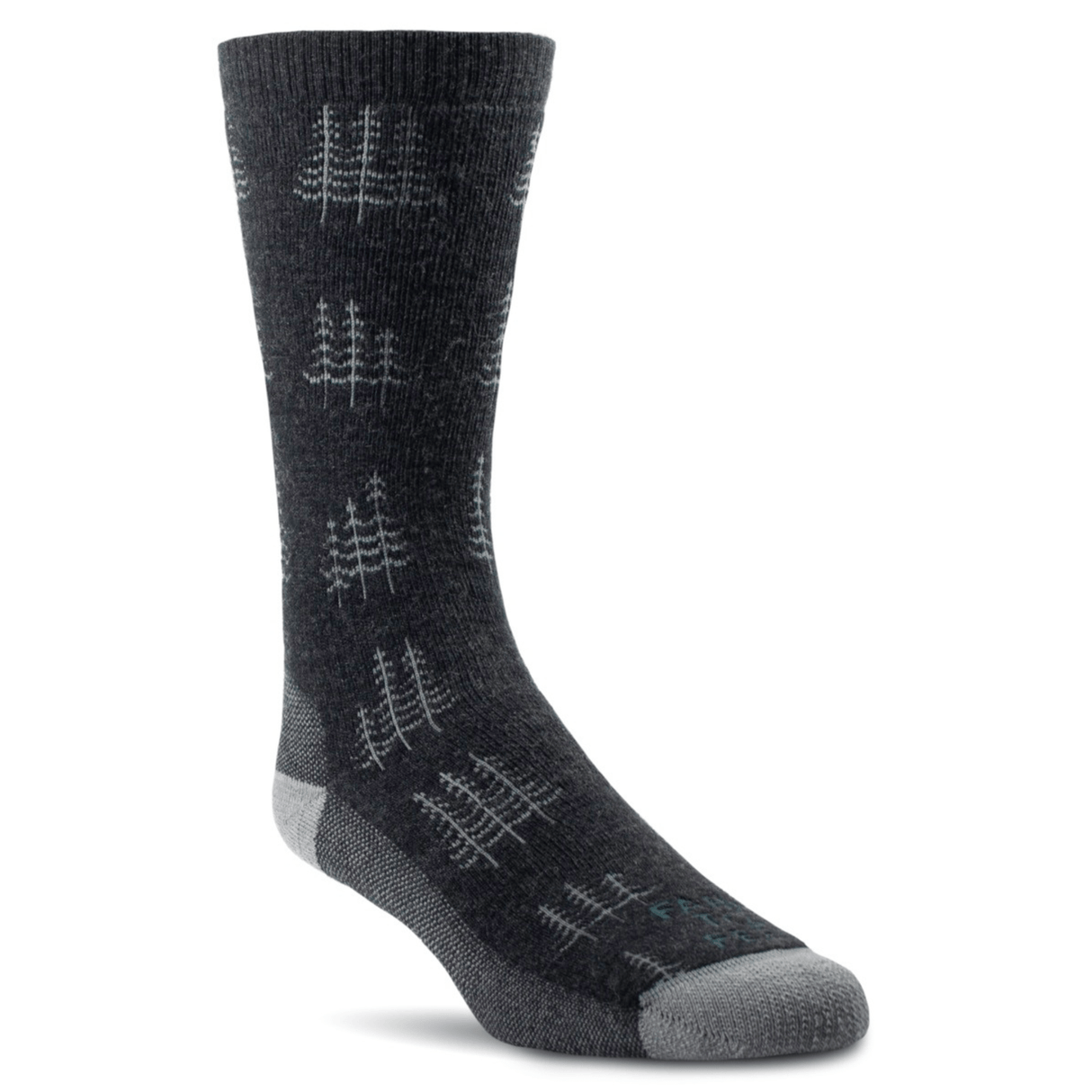 Farm to Feet Mens Cokeville Medium Cushion Socks  -  Medium / Charcoal/Platinum