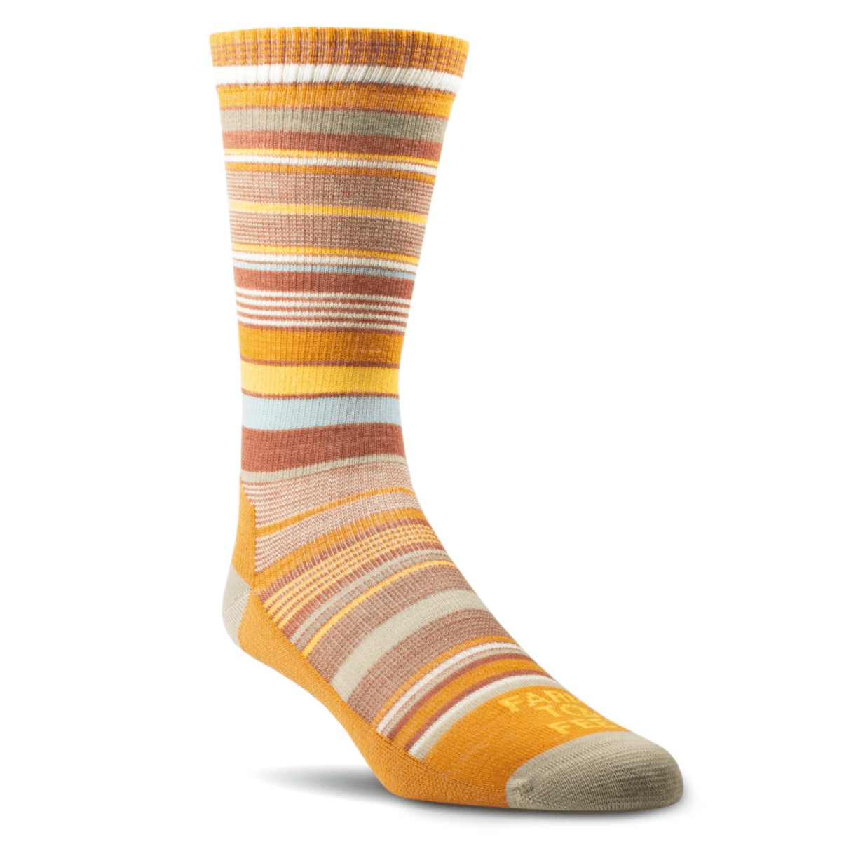 Farm to Feet Womens Ithaca Ultralight Crew Socks  -  Small / Marmalade/Desert Tan