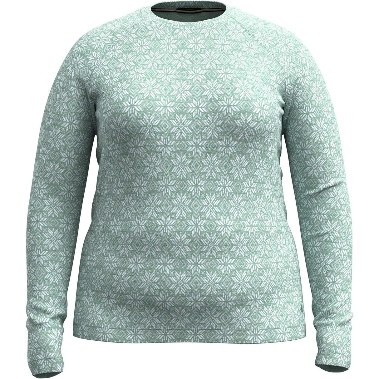 Smartwool Womens Classic Thermal Merino Base Layer Crew Plus  -  2X / Arctic Green Digi Snow