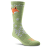 Farm to Feet Womens Emeryville Fox Graphic Crew Socks  -  Small / Mosstone