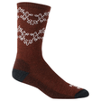 Farm to Feet Womens Montreal Snowflake Crew Socks  -  Large / Red Clay