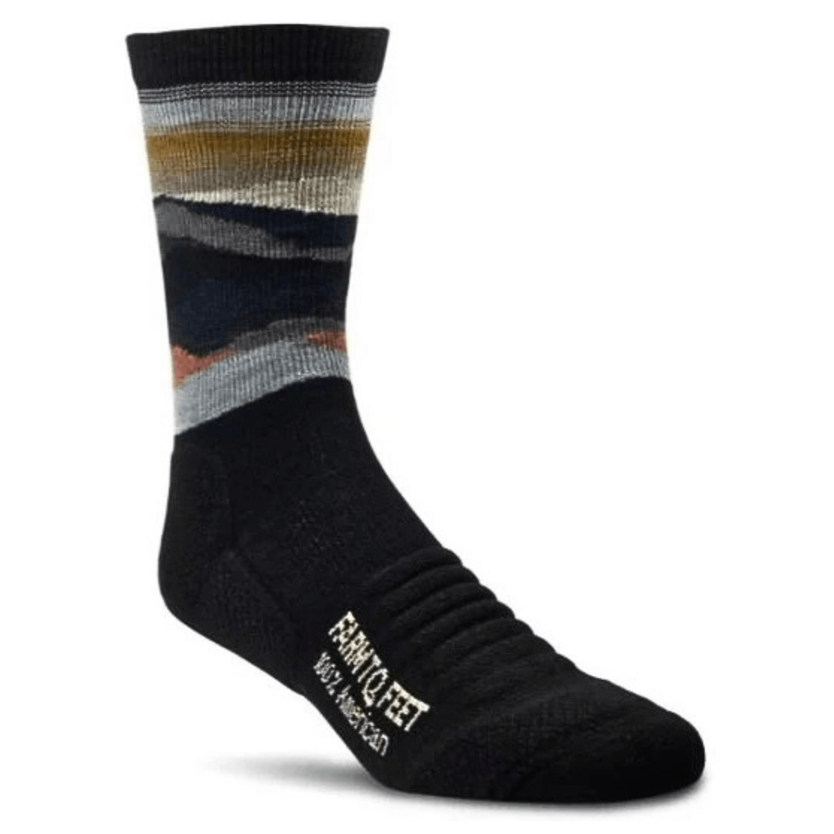 Farm to Feet Max Patch Trail Light Targeted Cushion 3/4 Crew Socks  -  Small / Black