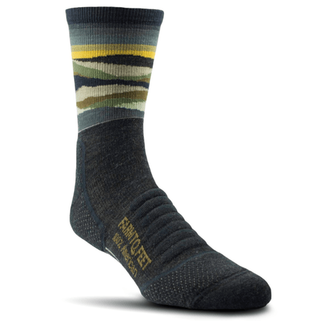 Farm to Feet Max Patch Trail Light Targeted Cushion 3/4 Crew Socks  -  Small / Charcoal