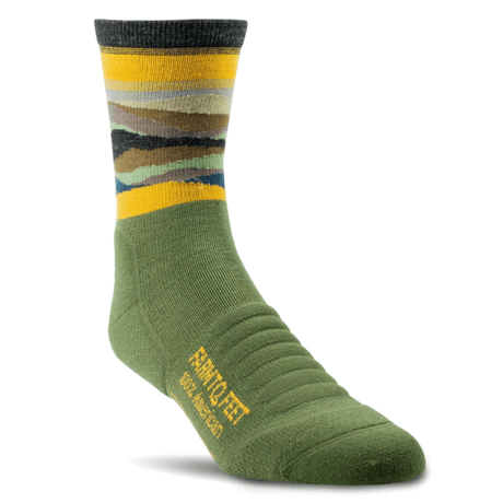 Farm to Feet Max Patch Trail Light Targeted Cushion 3/4 Crew Socks  -  Medium / Winter Moss