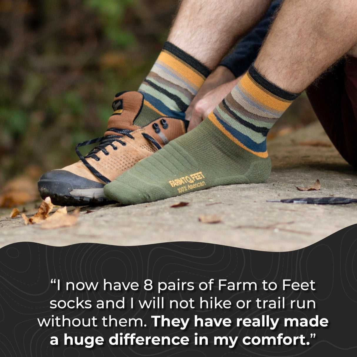 Farm to Feet Max Patch Trail Light Targeted Cushion 3/4 Crew Socks  - 