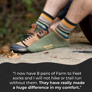 Farm to Feet Max Patch Trail Light Targeted Cushion 3/4 Crew Socks  - 