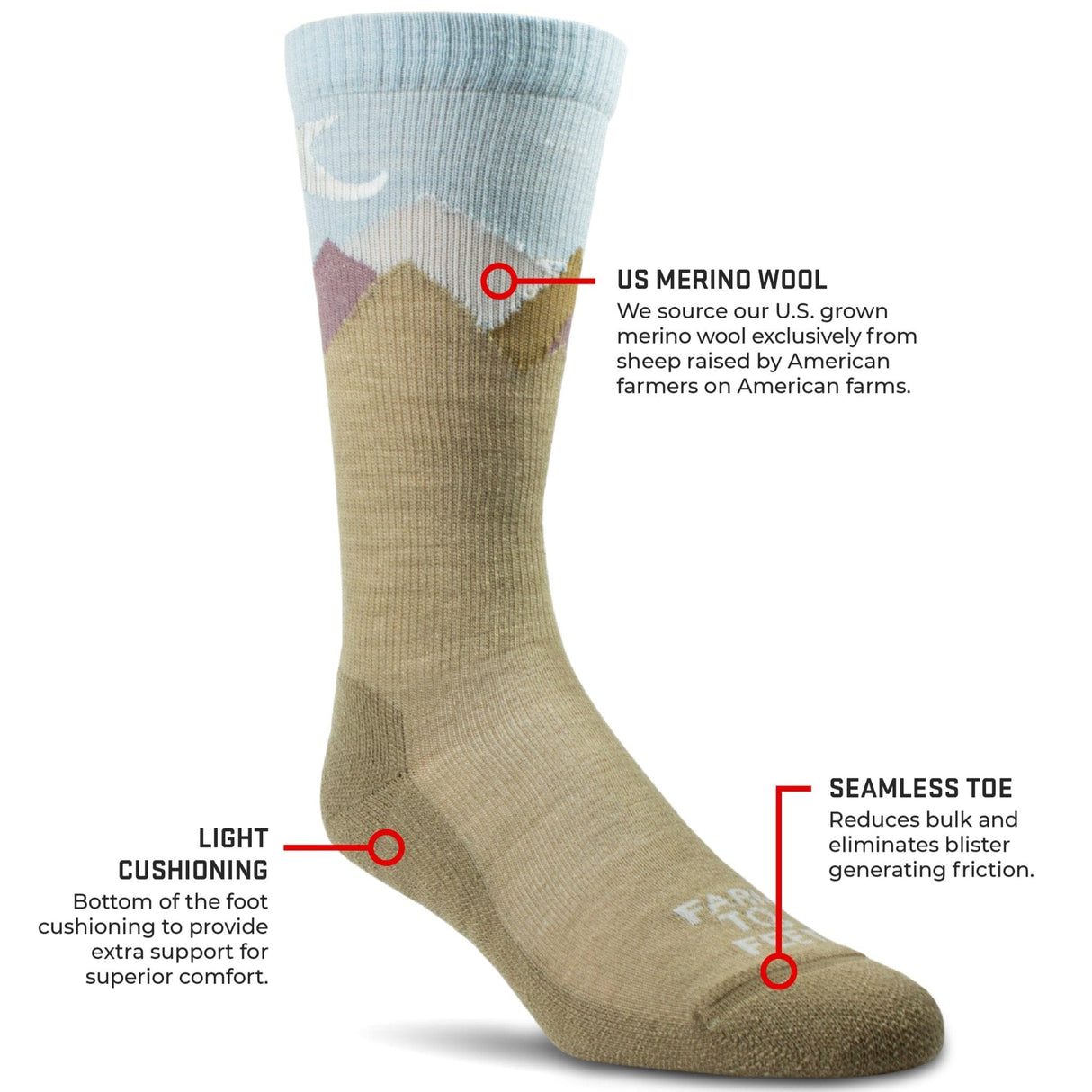 Farm to Feet Maricopa Light Cushion Crew Socks  - 