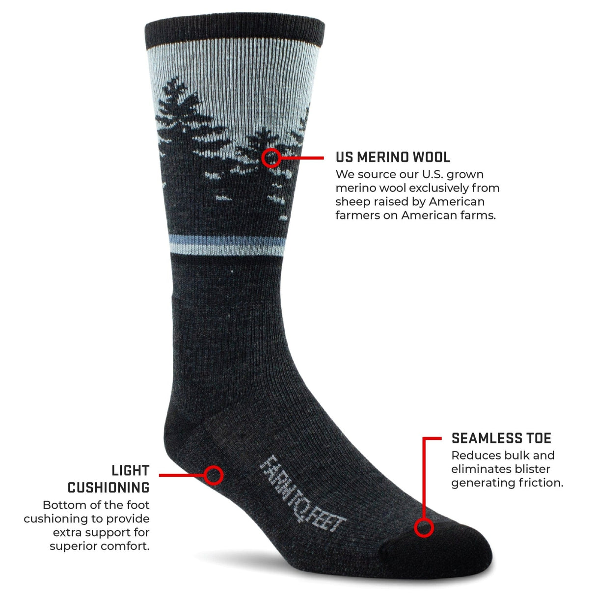 Farm to Feet Spokane Light Cushion Crew Socks  - 