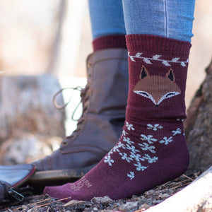 Farm to Feet Womens Emeryville Fox Graphic Crew Socks  - 