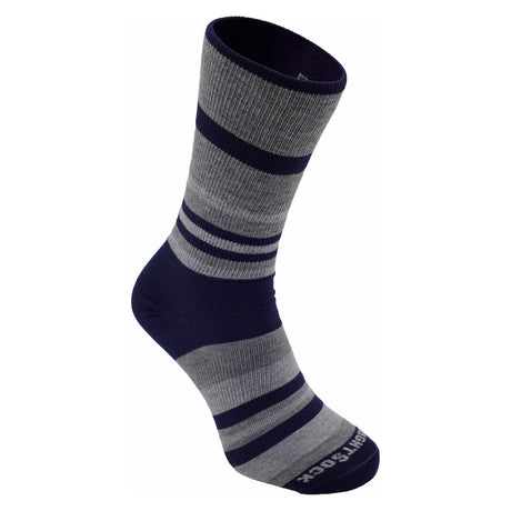 Wrightsock Double-Layer ECO Explore Crew Socks  -  Small / Navy Stripe