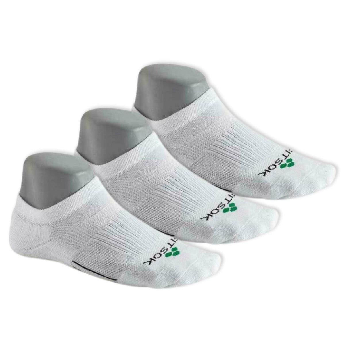 Fitsok CF2 Low Cut Cushion 3-Pack Socks  -  Small / White