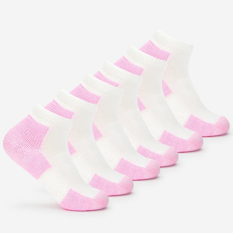 Thorlo Womens Distance Walking Maximum Cushion Ankle 6-Pack Socks  -  Small / Pink