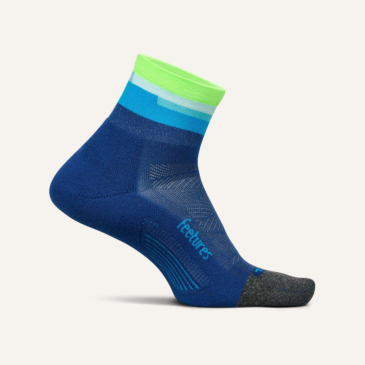 Feetures Elite Light Cushion Quarter Socks  -  Small / Surfboard Blue