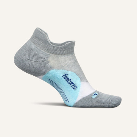 Feetures Elite Light Cushion No Show Tab Socks  -  Small / Gray Sky