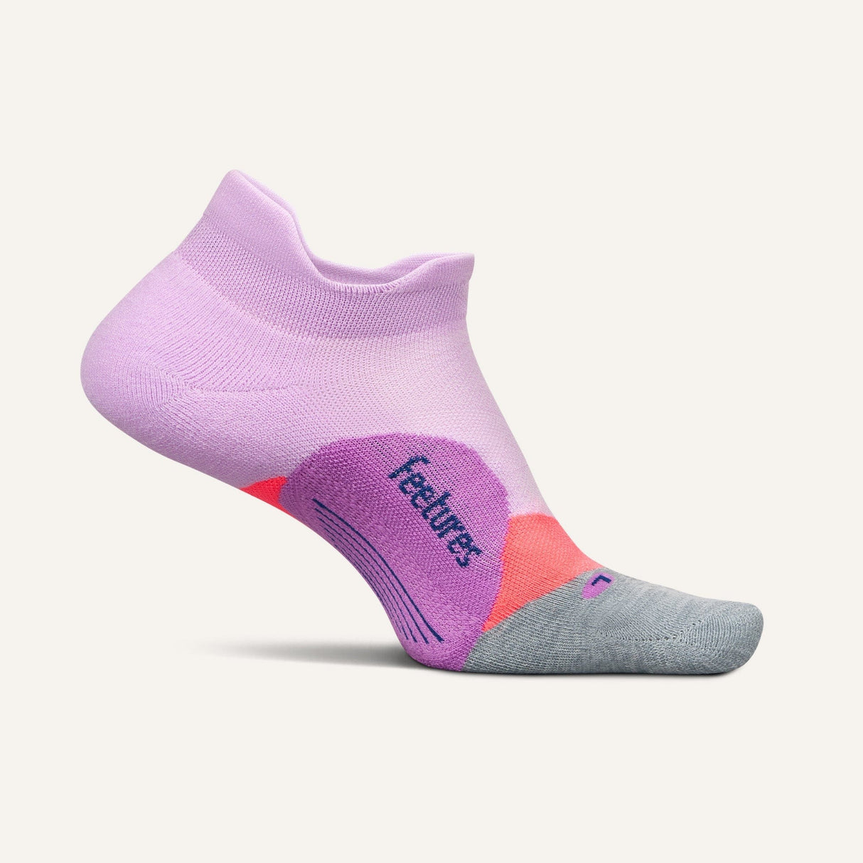 Feetures Elite Light Cushion No Show Tab Socks  -  Small / Orchid Sunset